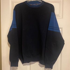 Mens large dark navy/ blue St Croix Regatta cotton blend, light weight sweater.